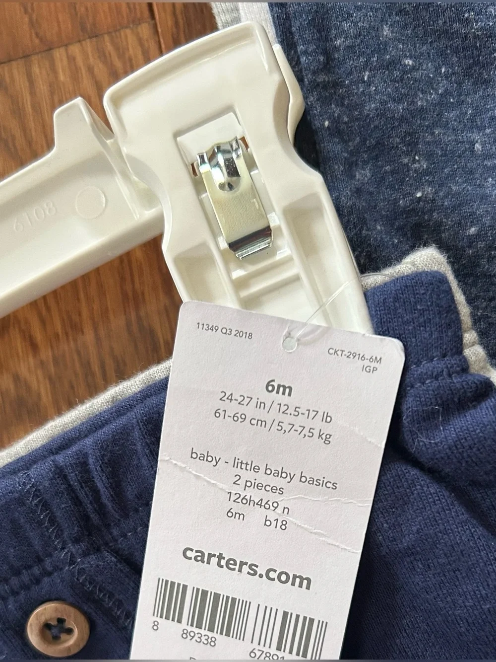Carter's Navy 5 Piece Bodysuit Set, 2 Pair Bottoms & 2 Bibs Bundle 6M NWT